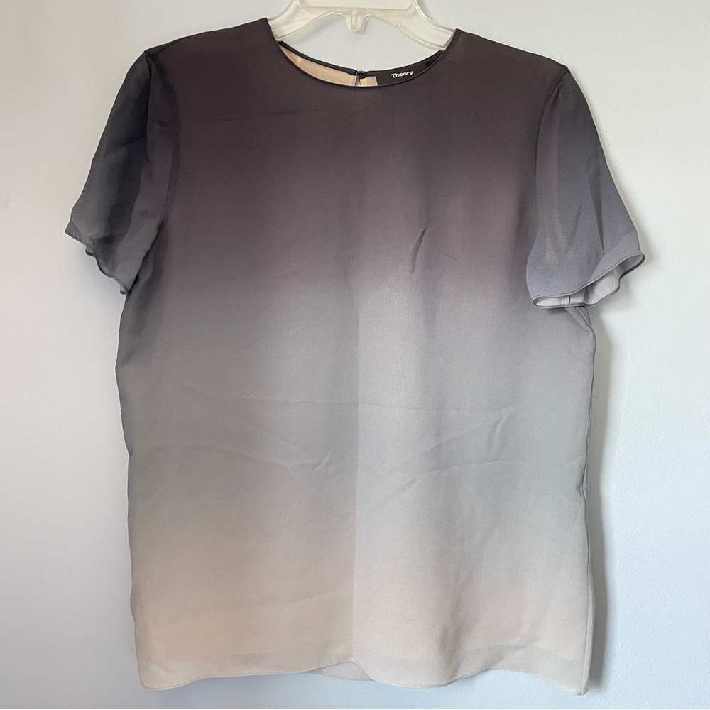 NEW Theory Ombré Silk Navy T-Shirt